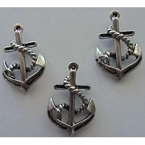  **T96AG Antique Silver Anchor Push Pins   Set 