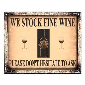  Wine Sign Bottle glass for bar pub tavern restaurant / retro vintage 