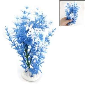  Como Blue White Plastic Plants Aquarium Fish Tank Ornament 