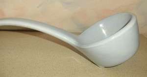 Ceramic ladle dipper scoop art pottery pastel blue long curved handle 