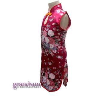 NWT Traditional Chinese Cheongsam Girls Silk Like Dress Qipao SZ 1 4T 