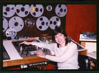   1970s Woman in Recording Studio Reel to Reel Sound Tapes Photo  