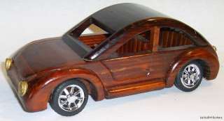 Volkswagon Beetle Bug Wood Stained Car Accent Decor  