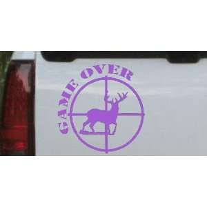 Purple 4in X 4in    Game Over Deer In Scope Hunting And Fishing Car 