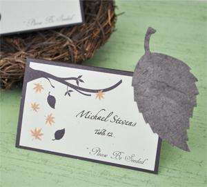 120 Leaf Plantable Seed Place Cards Eco Fall   Wedding Favors  