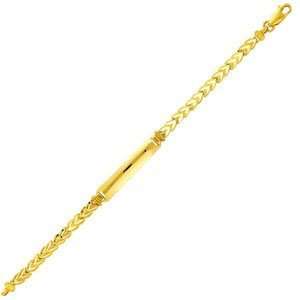 14K Yellow Gold Child/Baby ID Bracelet (Length 6; Measures 6.0mm 