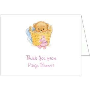  Basket of Love Pink Baby Shower Thank You Cards   Set of 20 Baby