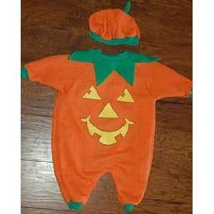  Infant Pumpkin Halloween Costume Size 3 6 Months with Hat 