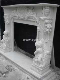   Mantel surround polished nature solid Marble baby sculpture  