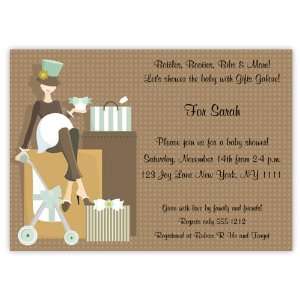 Boy Baby Shower Invitations   Fabulous Brown and Blue Baby Invitation 