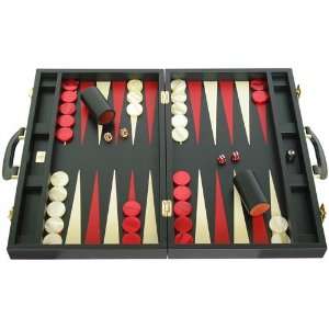  Zaza & Sacci Leather Backgammon Set   Board Game   20 