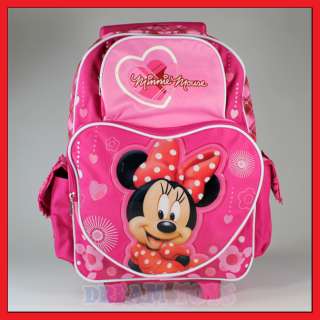 16 Disney Minnie Mouse Rolling Backpack 2 Roller/Bag  
