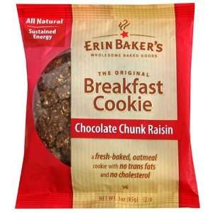 Erin Bakers Breakfast Cookies, Chocolate Chunk Raisin, 3 Ounce 