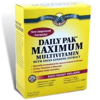 Daily Pak, Multivitamin Pack, 30 Packets, Spring Valley  