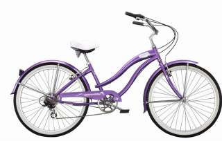 New 24 7 SPEED beach cruiser bicycle bike Purple  