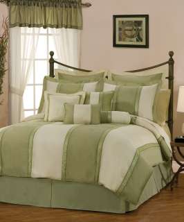   Green Jacquard Floral Comforter Set Bed in a bag Set Queen Size  