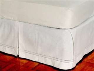 HEMSTITCH Box Pleat Bed Skirt Ivory color 18 drop KIng new