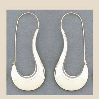 Sterling Silver Wide Base Large Hoop Earrings  