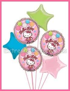 Hello Kitty with stars Birthday Balloon Bouquet kit   Party supplies 