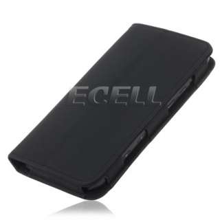 NEW BLACK DESIGNER BOOK STYLE LEATHER WALLET CASE STAND FOR DELL 