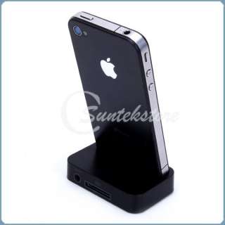   Dock Station Stand Holder Charger for iPhone 4 +Remote Control   Black