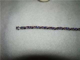 10K WG Tanzanite Tennis Bracelet, 7  