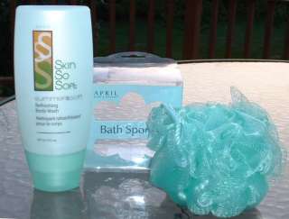 AVON Skin So Soft Summer Soft BODY WASH 8 oz + Loofa  