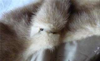 MINK fur wrap BOLERO  color CHAMPAGNE size  M VINTAGE NEEDS REPAIR 