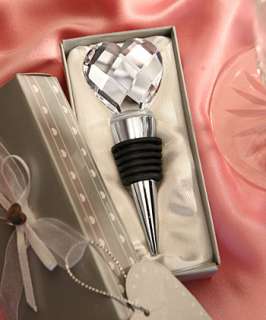 75)Crystal Heart Bottle Stoppers Wedding Bridal Favors  