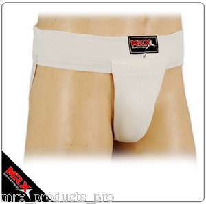 BOXING MMA GROIN GUARD PLASTIC CUP INSERTED WHITE  