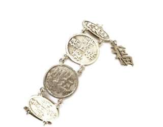 Chinese Silver Lucky Charms Coins Bracelet  