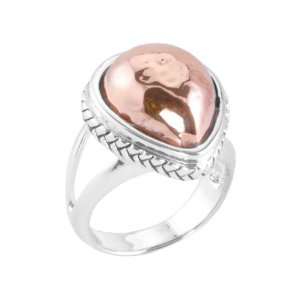  Barse Pear Shaped Copper and Silver Ring, 12 Jewelry