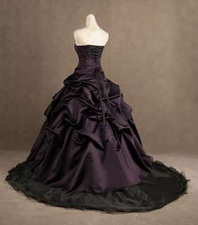 Purple/Black Wedding Dress Bridal Gown Evening Dresses  