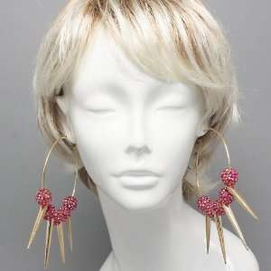  Basketball Wives Hoop Earrings Pink 