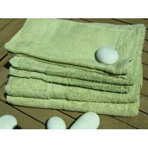  6 Hand Towel Set 100% Egyptian Cotton   Green