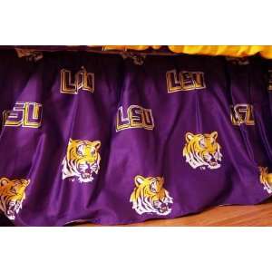    LSU Tigers Louisiana State Dust Ruffle Bed Skirt
