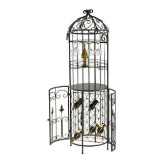 Cabernet Free Standing Wrought Iron Scroll Wine Bar  