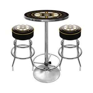   Boston Bruins Gameroom Combo   2 Bar Stools and Table