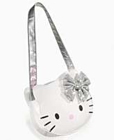 NEW Hello Kitty Handbag, Kitty Face Silver Bow Purse
