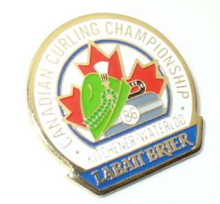 LABATT BRIER CANADIAN CURLING CHAMPIONSHIP PIN~1986  