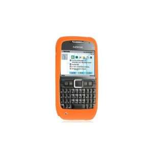   Nokia E71 Silicone Skin Case Sleeve   Orange Cell Phones