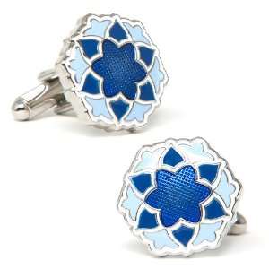  Blue Bloom Cufflinks Cuff Links Jewelry