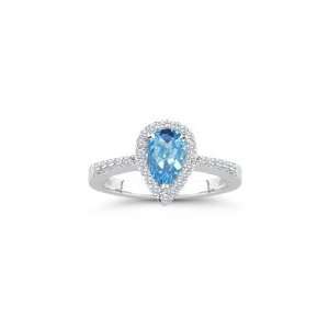   Cts Diamond & 2.03 Cts Swiss Blue Topaz Ring in Platinum 7.5 Jewelry