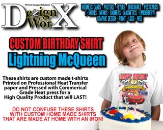 Cars Lightning Mcqueen Custom Personalized Birthday T Shirt  