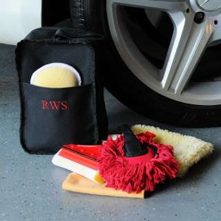 Black Custom Car Wash Kit Mitt Sponge Brush Cloth Personalized 