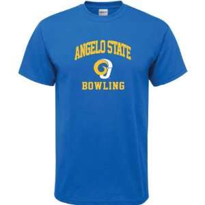   Angelo State Rams Royal Blue Bowling Arch T Shirt