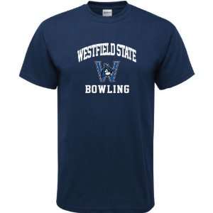  Westfield State Owls Navy Bowling Arch T Shirt