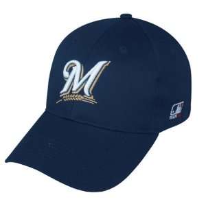 MLB ADULT Milwaukee BREWERS Home Navy Blue Hat Cap Adjustable Velcro 