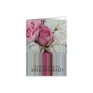  Bridesmaid Thank you   Pink and White roses Card Health 