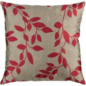  18 Bright Red and Beige Romantic Leaf Decorative Throw 